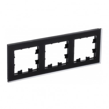 Рамка Schneider Electric Atlas Design Nature на 3 поста, матовое черное стекло — Multielectrika