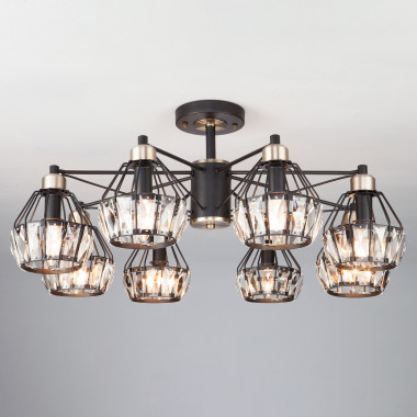Люстра потолочная лофт 70075/8 черный — Multielectrika