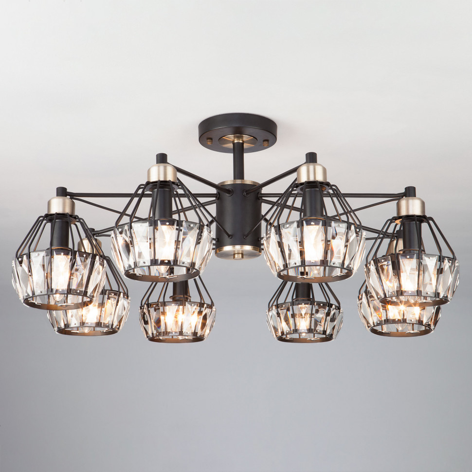 Люстра потолочная лофт 70075/8 черный фото 1 — Multielectrika