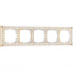 Рамка на 5 постов Antik (белое золото) W0051523 &mdash; Multielectrika