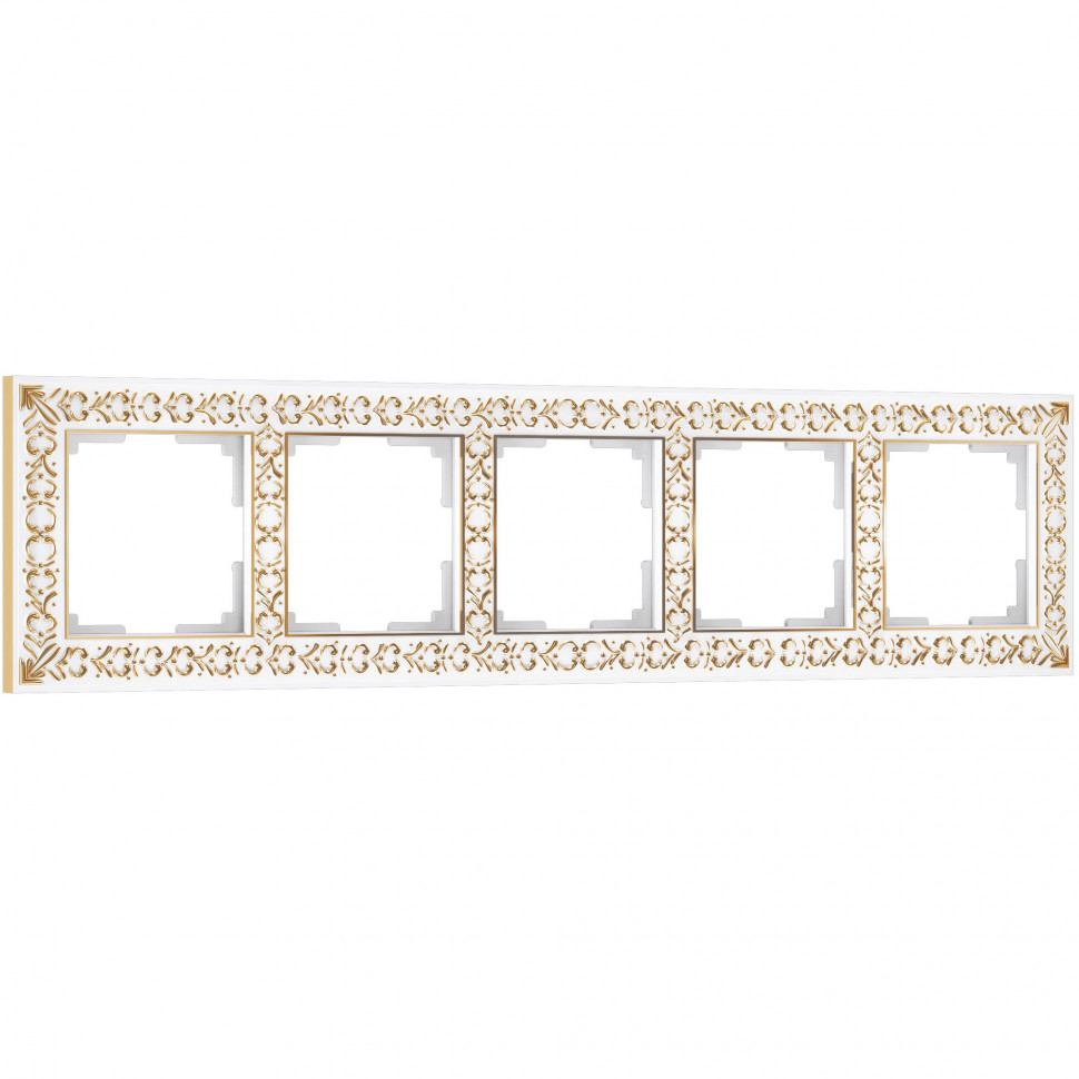 Рамка на 5 постов Antik (белое золото) W0051523 фото 1 — Multielectrika