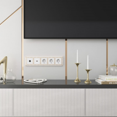 Рамка на 5 постов Antik (белое золото) W0051523 — Multielectrika