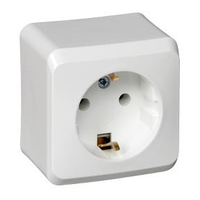 Розетка c заземлением без шторок 16А 250B Белая Schneider Electric Этюд PA16-003B фото 1 — Multielectrika