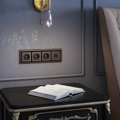 Рамка на 4 поста (бронза/черный) WL17-Frame-04 &mdash; Multielectrika