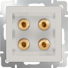 Акустическая розетка (слоновая кость) WL03-AUDIOx4 ivory фото 2 — Multielectrika