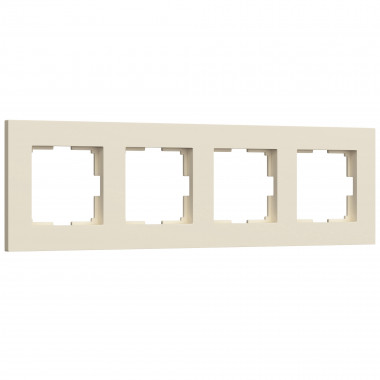 Рамка из поликарбоната на 4 поста Slab айвори софт W0042962 &mdash; Multielectrika