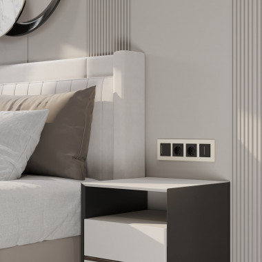 Рамка из поликарбоната на 4 поста Slab айвори софт W0042962 &mdash; Multielectrika