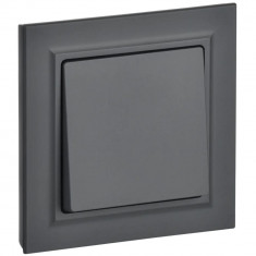 Выключатель одноклавишный 10А в сборе IEK Brite ВСР10-1-0-БрГ графит &mdash; Multielectrika