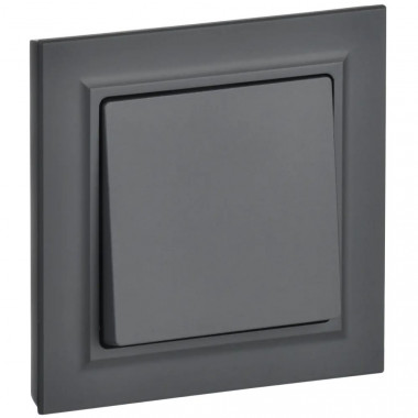 Выключатель одноклавишный 10А в сборе IEK Brite ВСР10-1-0-БрГ графит — Multielectrika