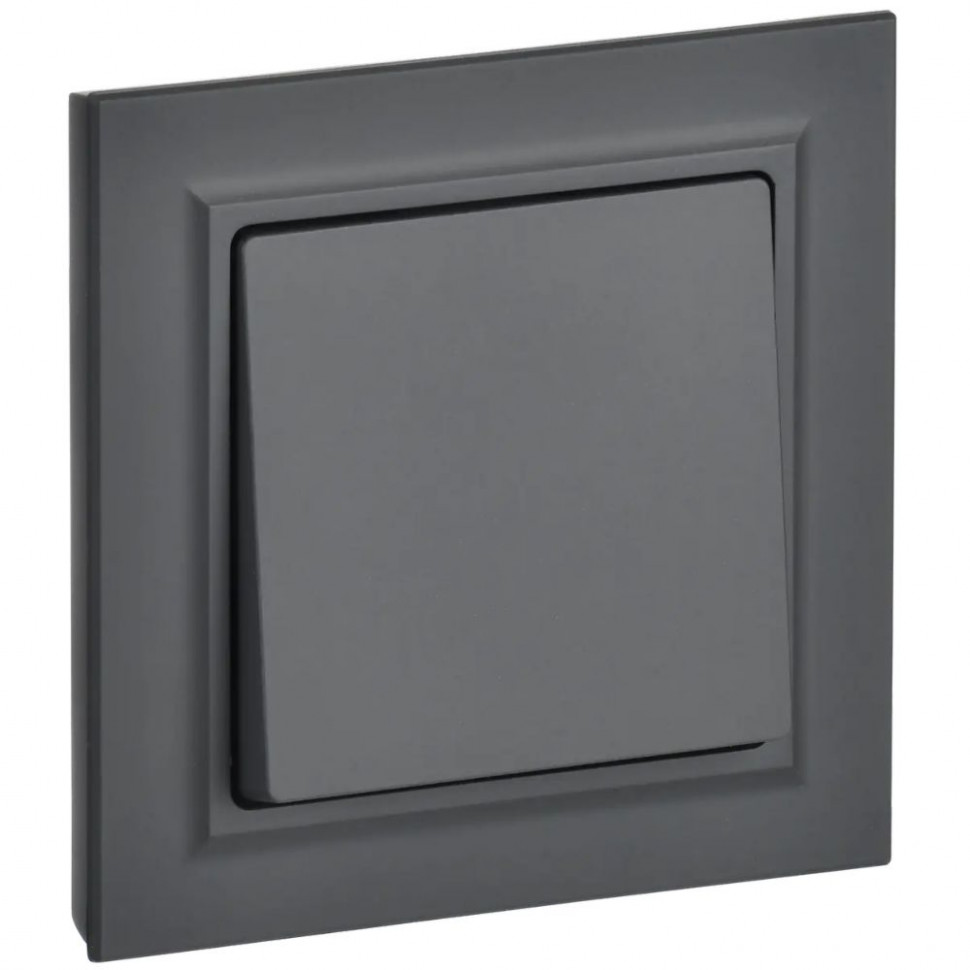 Выключатель одноклавишный 10А в сборе IEK Brite ВСР10-1-0-БрГ графит фото 1 — Multielectrika