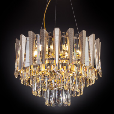 Подвесная люстра с хрусталём 328/6 золото — Multielectrika