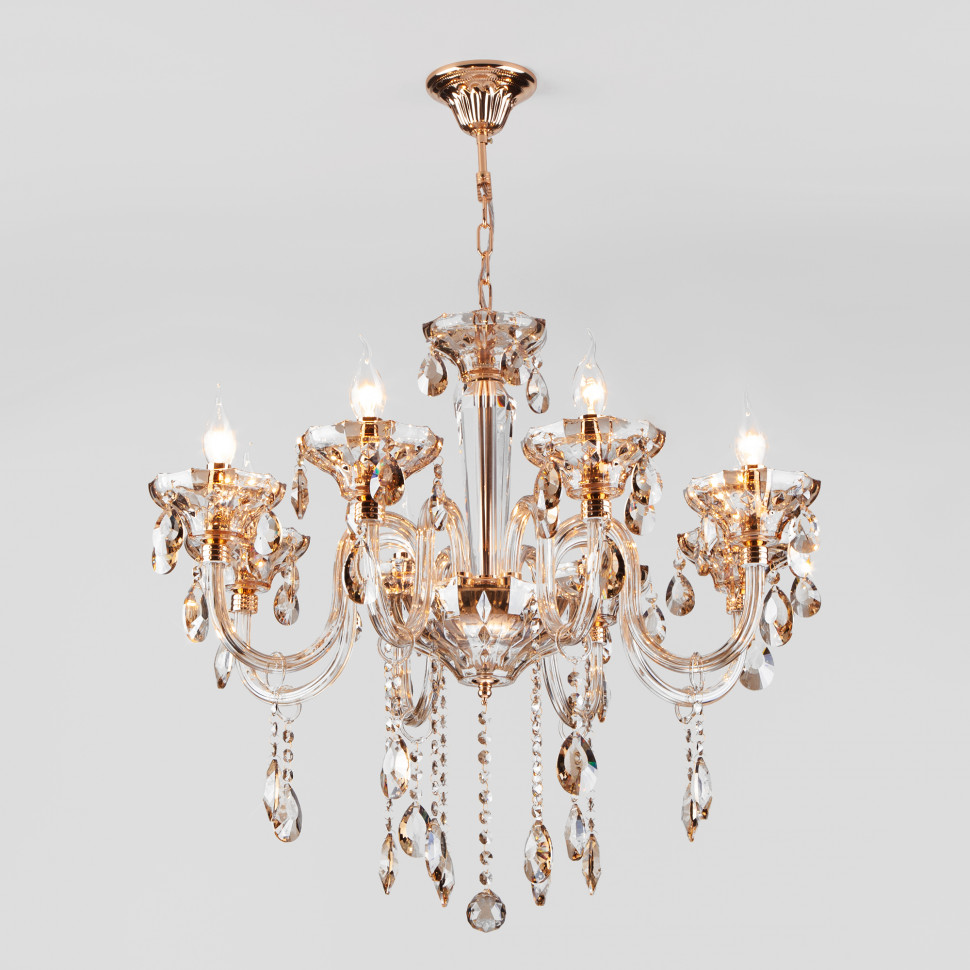 Подвесная люстра с хрусталем 310/8 золото фото 1 — Multielectrika