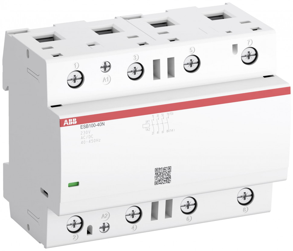 Контактор ABB ESB100-40N-06 модульный (100А АС-1, 4НО), катушка 230В AC/DC фото 1 — Multielectrika