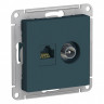 Розетка TV+RJ-45 Schneider Electric Atlas Design изумруд
