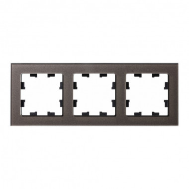 Рамка Schneider Electric Atlas Design Nature на 3 поста, мокко стекло — Multielectrika