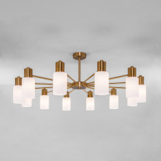 Умная потолочная люстра со стеклянными плафонами 70160/12 латунь &mdash; Multielectrika