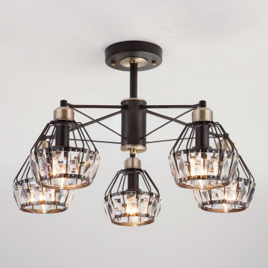 Потолочная люстра в стиле лофт 70075/5 черный — Multielectrika