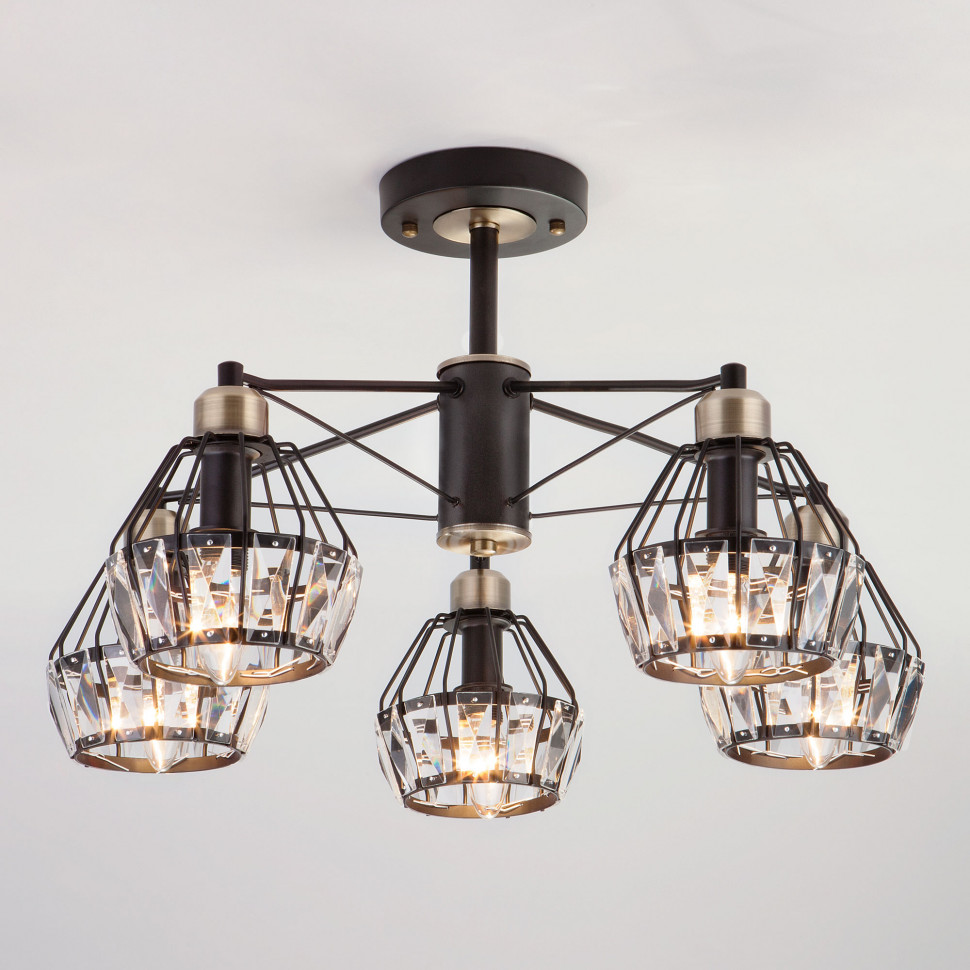 Потолочная люстра в стиле лофт 70075/5 черный фото 1 — Multielectrika