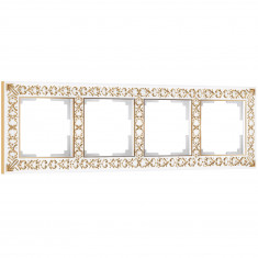 Рамка на 4 поста (белое золото) W0041523 &mdash; Multielectrika