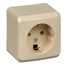 Розетка c заземлением без шторок 16А 250B Кремовая Schneider Electric Этюд PA16-003K &mdash; Multielectrika