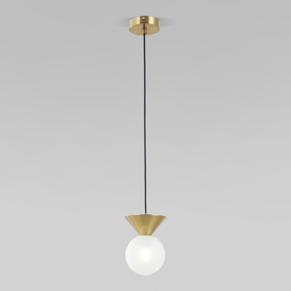 Подвесной светильник с фактурным плафоном 302004 латунь фото 1 — Multielectrika