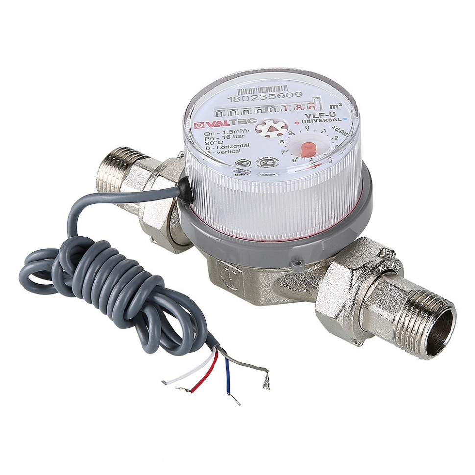 Водосчетчик универсальный квартирный до +90°C, 2,5м3, 3/4", 105мм (NEW) VLF-20U Valtec 1 фото 1 &mdash; Multielectrika