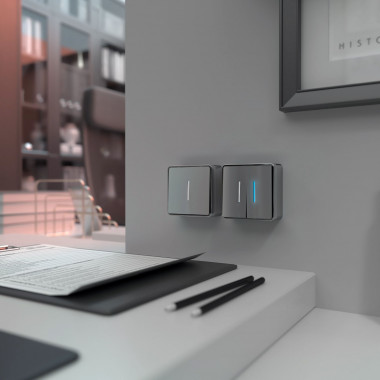 Выключатель одноклавишный с подсветкой Gallant серебряный W5010106 &mdash; Multielectrika