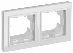 Рамка на 2 поста IP44 IEK Brite РУ-2-БрБ-44 белая &mdash; Multielectrika