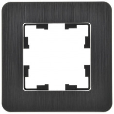 Рамка на 1 пост IEK Brite РУ-1-1-Бр металл черный RE AL &mdash; Multielectrika