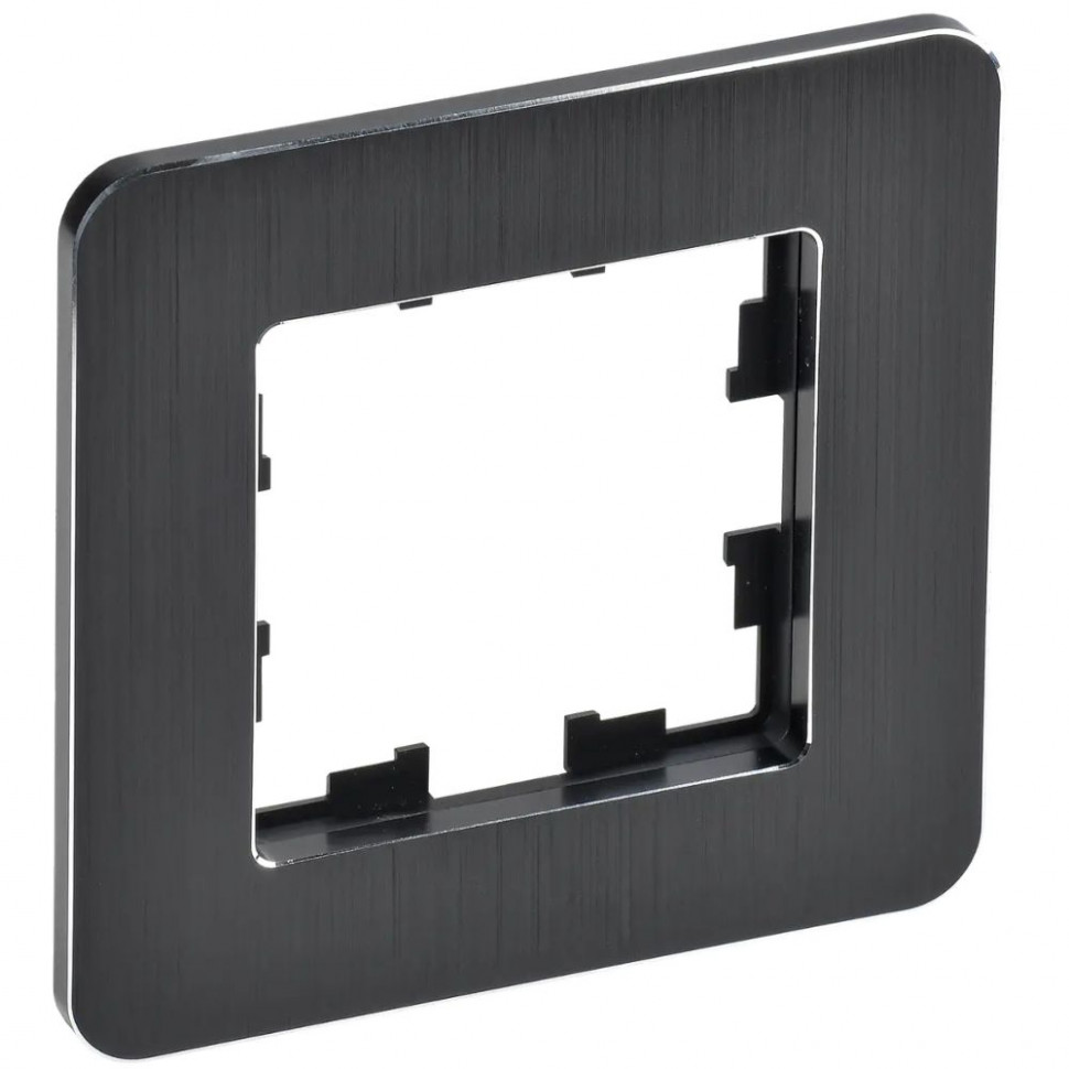 Рамка на 1 пост IEK Brite РУ-1-1-Бр металл черный RE AL фото 1 — Multielectrika