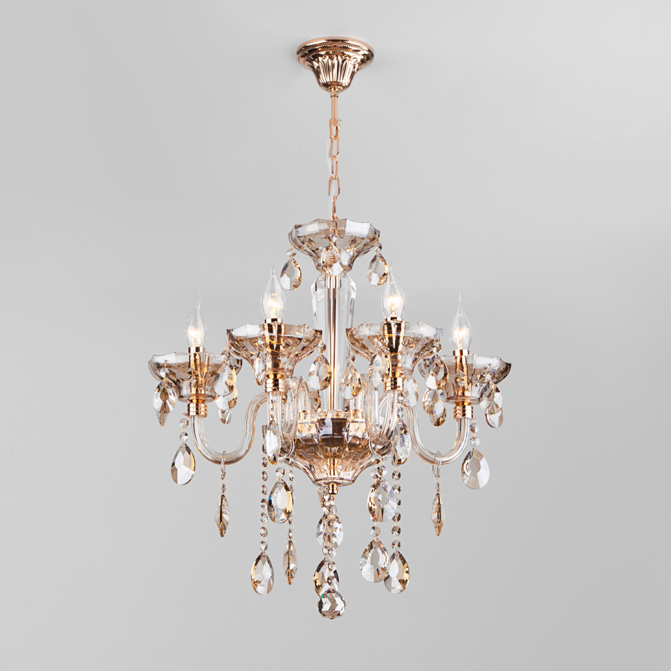 Подвесная люстра с хрусталем 310/5 золото фото 1 — Multielectrika