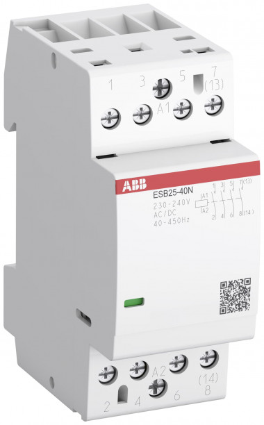 Контактор ABB ESB25-22N-14 модульный (25А АС-1, 2НО+2НЗ), катушка 12В AC/DC — Multielectrika
