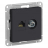 Розетка TV+RJ-45 Schneider Electric Atlas Design карбон