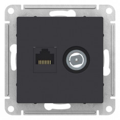 Розетка TV+RJ-45 Schneider Electric Atlas Design карбон &mdash; Multielectrika