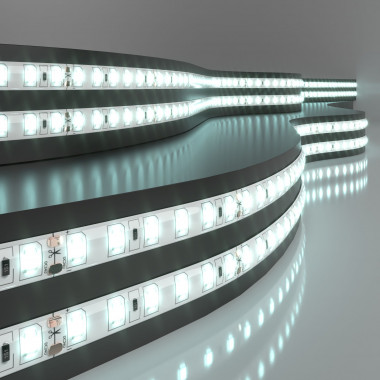 Светодиодная лента 24 В 9,6 Вт/м 120 Led/м 2835 IP65, холодный белый 6500K, 5 м Лента светодиодная 24V 9,6W 120Led 2835 IP65 холодный белый, 5м — Multielectrika