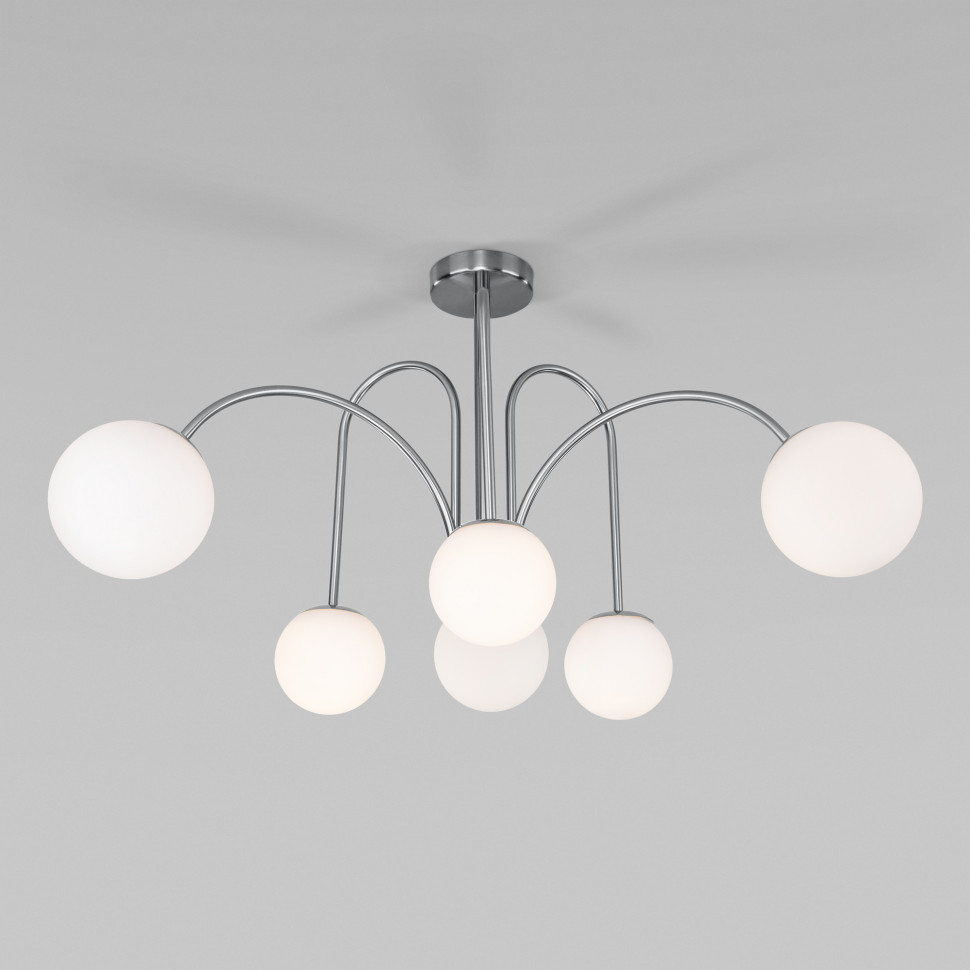 Умная потолочная люстра с плафонами 30177/6 хром фото 1 — Multielectrika