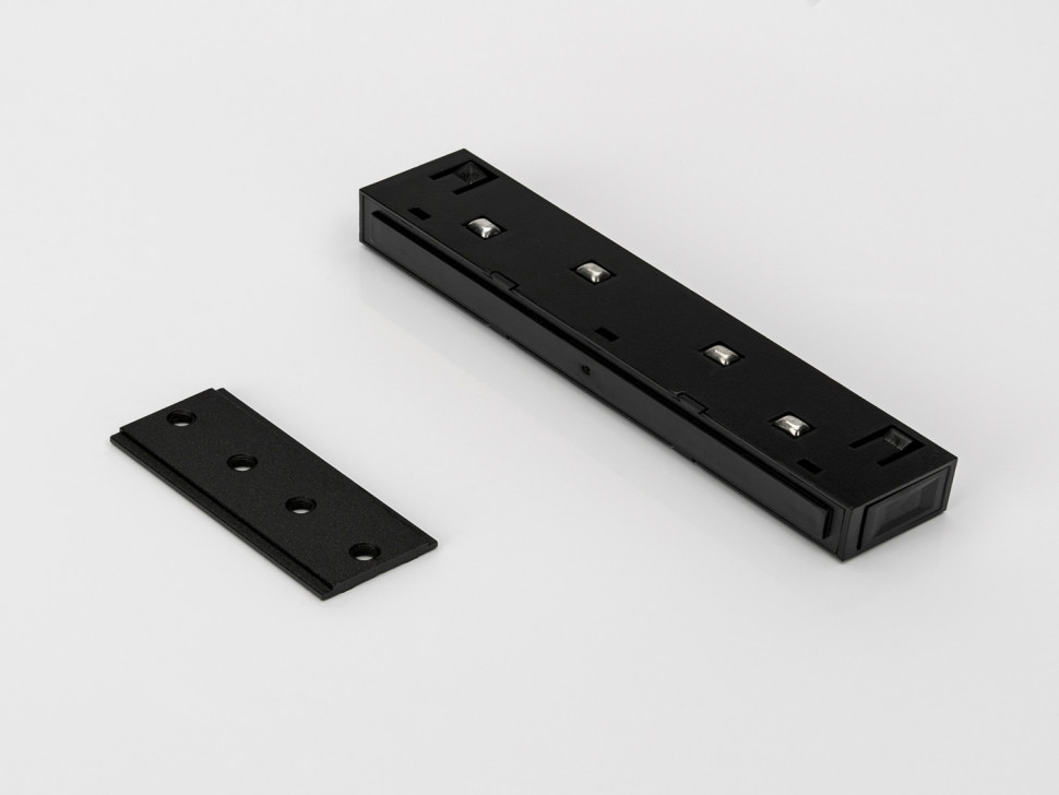 SY-LINK-CN-DS-BL, коннектор прямой для накладных шинопроводов, 48В, черный  фото 1 — Multielectrika