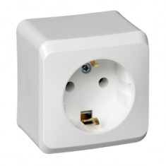 Розетка c заземлением со шторками 16А 250B Белая Schneider Electric Этюд PA16-004B &mdash; Multielectrika