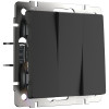 Выключатель трехклавишный (черный матовый) W1130008 фото 1 &mdash; Multielectrika