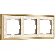 Рамка на 3 поста (золото/белый) W0031429 &mdash; Multielectrika