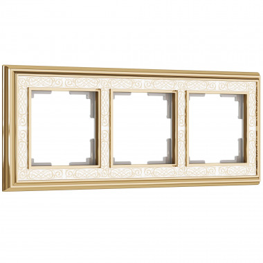 Рамка на 3 поста (золото/белый) W0031429 — Multielectrika