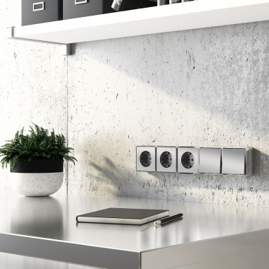 Выключатель одноклавишный Gallant серебряный W5010006 &mdash; Multielectrika