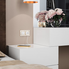 Рамка на 2 поста (белый/золото) W0021933 &mdash; Multielectrika