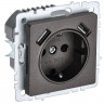 Розетка с заземлением с защитными шторками 16А с USB A+A 5В 2,1А IEK Brite РЮш10-1-БрТБ темная бронза