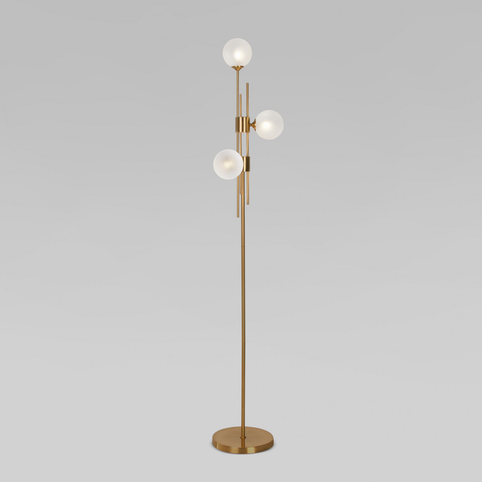 Напольный светильник со стеклянными плафонами 01383/3 латунь фото 1 &mdash; Multielectrika