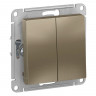 Выключатель двухклавишный Schneider Electric Atlas Design шампань