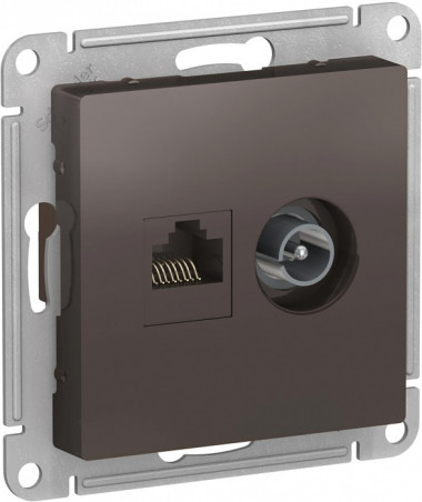 Розетка TV+RJ-45 Schneider Electric Atlas Design мокко — Multielectrika