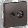 Розетка TV+RJ-45 Schneider Electric Atlas Design мокко