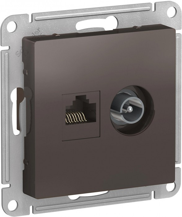 Розетка TV+RJ-45 Schneider Electric Atlas Design мокко фото 1 — Multielectrika