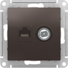 Розетка TV+RJ-45 Schneider Electric Atlas Design мокко &mdash; Multielectrika
